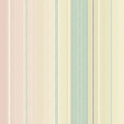 Ombre Woven Striped Pink and Teal Wallpaper - Acrylic Coated Trendy Classic Traditional - Stylish Feature Wall