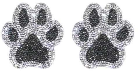 Whnbuij Hundepfotenabdruck-Aufkleber – 2 Stück, glitzernde Strass-Auto-Aufkleber, glitzernde Kristallpfotenabdrücke, selbstklebende Glitzer-Hundepfoten-Aufkleber, Pfotenabdruck-Vinyl-Aufkleber für