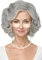 CGVG Oma Kostüme Zubehör Set Graue Oma Perücke Oma Brille mit Kette Perlenkette Großmutter Perücke Granny Perücke Alte Dame Perücke Old Lady Cosplay (Grau (mit Accessoires))