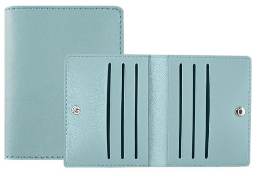 WKRTDY Porte-Cartes Homme en Cuir Bleu Clair, 8 Emplacements pour Cartes Bancaires, Anti-Piratage RFID, Portefeuille Ultra-Mince