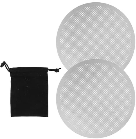 2 Pieces Metal Coffee Filters Compatible with AeroPress and Ultra-fine Makers Ultra-Fine Mesh Metal Disc Filters, Enhanced Coffee Flavor, Eco-Friendly Alternative to Paper Filters, for Home and Cafe