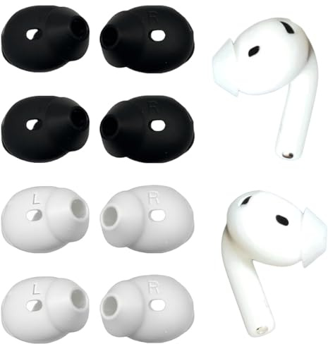 GNALIA Lot de 4 paires d'embouts en silicone pour Airpods Pro, embouts de rechange, avec trou de réduction du bruit, avec sac de transport