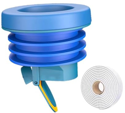 perfk Guarnizione per flangia WC, anello di tenuta per scarico, ricambio universale resistente all'acqua con striscia di tenuta, tappo spesso antiodore