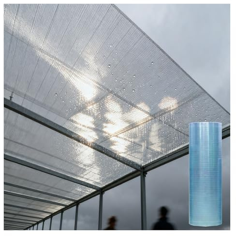 Plaque Murale Toiture Transparente, Panneaux Lumière Jour FRP pour Jardin Résistant Aux UV, Pluie, Neige Aux Abris Jardin Facile Nettoyer(1.2x4m/3.94x13.12ft)