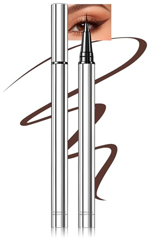 Jutqut Brown Liquid Eyeliner Stift, Braun kajalstift Wasserfester | Präzise Lidstriche, Wasserfest & Wischfes, Langanhaltender Schnelltrocknend, Hochpigmentiert, Metallrohrgehäuse