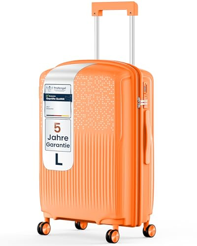 4FLY Leichter Hartschalen-Reisekoffer L - Groß 65,5 cm (60L) – Trolley Koffer mit TSA-Schloss, 4 Spinner-Doppelrollen, Aluminium-Teleskopgriff, Aufgabegepäck Reisegepäck