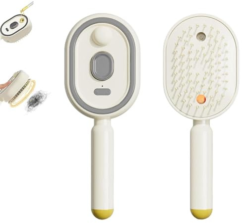 3 In 1 Electric Spray Air Cushion Massage Comb, Electric Spray and Massage Hair Brush, Electric Steam Brush for Hair, Spa-Level Scalp Care, for Straighten, Comb, Massage, Frizz Control (white*1)