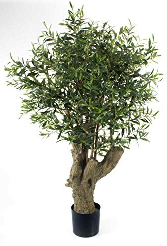 artplants.de Olivenbaum, dickem Stamm, 3468 Blätter, 140cm - Kunstbaum