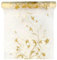 Tischläufer Organza 9m x 36cm Blumenmuster creme gold Tischband halbtransparent für Hochzeit oder Weihnachten