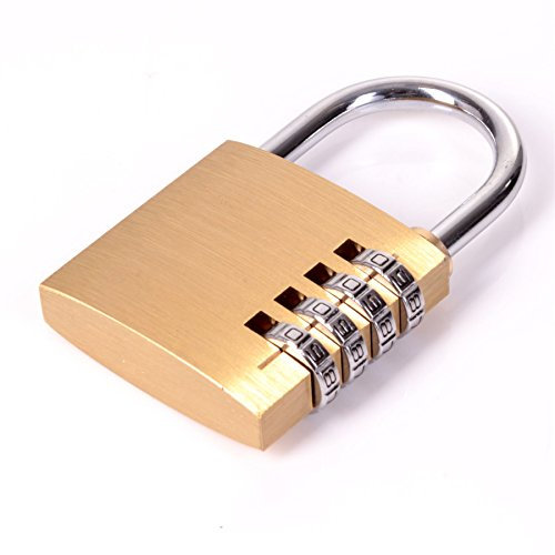 Large 50mm Brass Combination Padlock - Gate/Garage/Door/Bike Lock