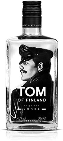 Tom of Finland Premium Organic Vodka 40% Vol.- Seidiger Premium Vodka mit einem Hauch von Roggengewürz - Finlandia Vodka, Alkohol Getränke, Spirituosen - mild schmeckender Wodka 0,5 Liter