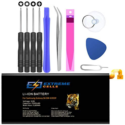 Extremecells Akku kompatibel mit Samsung Galaxy S6 SM-G920F EB-BG920ABE Batterie Battery + Werkzeug Set