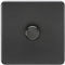Knightsbridge SF2181MBB Screwless 1G 2-Way 10-200W (5-150W LED) Trailing Edge dimmer, 230 V, Matt Black