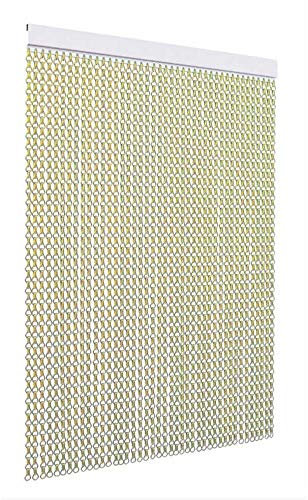 TENDAGGIMANIA® - Cortina de Aluminio de Puertas y Ventanas antimoscas Exterior, mosquitera Puerta Cortina de Metal – Personalizable – Modelo Cadena de Aluminio,Dorado,L.80 x H.220 CM
