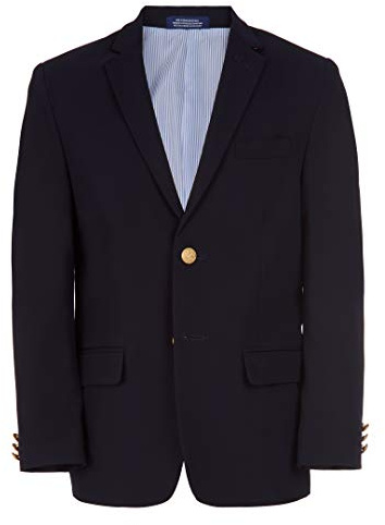 Izod Big Boy's Brass Button Blazer Jacket Blazer, Blue Indigo, 20