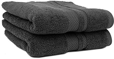 2X Duschtuch | Anthrazit | 100% Baumwolle Frottier Zero Twist | ÖKO-TEX Standard Zertifiziert | Extra Dicke Premium Qualität 560 g/m²