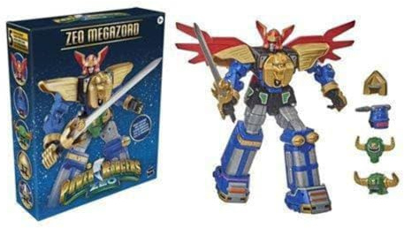 Power Rangers Zeo Megazord Sammelfigur, 30,5 cm, hochbewegliches Spielzeug mit Mehreren Helmen und Zubehör, Klassische TV-Serie inspiriert