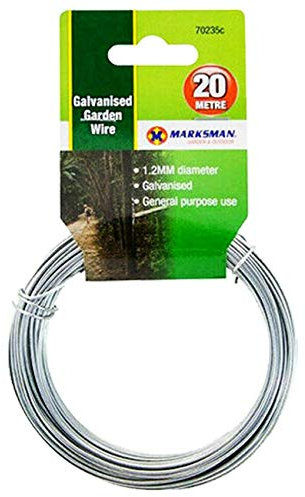 Nti 20 x Meter Garden Wire Galvanised Green Plant Tie Home Thick Silver Thin Metal Decking Fencing Outdoors Indoor General Purpose Line Twist Coated UK FREE P&P (1.2mm x 20m Galvanised Silver Wire)