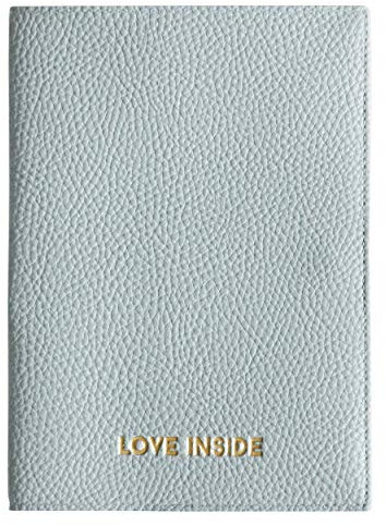 MUTTERPASSHÜLLE mit Prägung LOVE INSIDE in gold veredelt, Mutter-Kind Pass, Organzier, Ultraschallheft NESSIS MANUFACTUR (Hellblau)