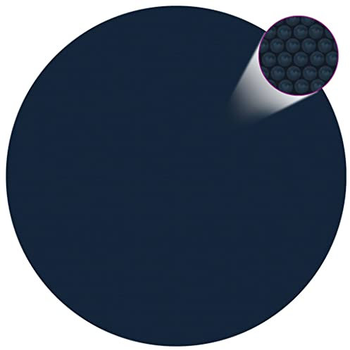 vidaXL Film Solaire de Piscine Flottant Couverture Solaire de Piscine Bâche à Bulles de Protection Extérieur PE 527 cm Noir et Bleu
