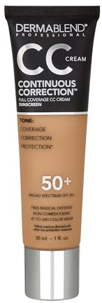 Dermablend Continuous Correction CC Cream - Broad Spectrum SPF 50+ Full Coverage FoundationMakeup and Color Corrector with Up to 24-Hour Color WearNon-Comedogenic - Shade: 45N, 1 fl. oz.