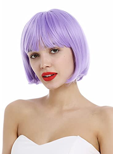 WIG ME UP - VK-4-HTY55C Peluca para mujeres corta bob clásico flequillo recto liso color violeta