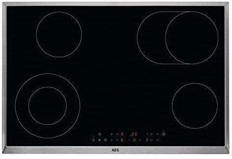 77cm 4 Zone Ceramic Hob with Stainless Steel Frame Black