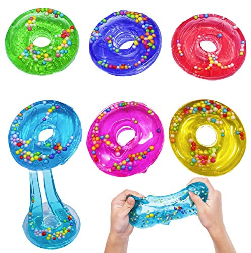 Donut Schleim * 6 Stück, XiXiRan Donut Fluffy Süßigkeiten Slime Kit, Butter Schleim Donut Thema, Donut Schleim Kinderspielzeug, Donut Schleim Stressabbau Spielzeug für Jungen Mädchen (6 Farben)