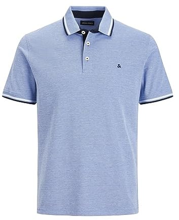 Jack & Jones Men's Jjepaulos Polo Ss Noos Polo Shirt, Ensign Blue/Detail: Play, S