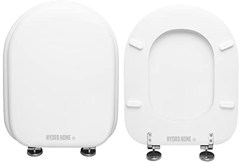 HYDRO HOME Tablette Wc compatible avec mètre FLAMINIA, Abattant de WC en bois revêtu avec 2 mm de résine, Tablette Wc Charnières avec fixation par le bas Made in Italy