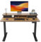 FEZIBO Height Adjustable Electric Standing Desk with Double Drawer, 100 * 60cm Stand Up Table with Storage Shelf, Sit Stand Desk with Splice Board, Black Frame/Rustic Brown Top