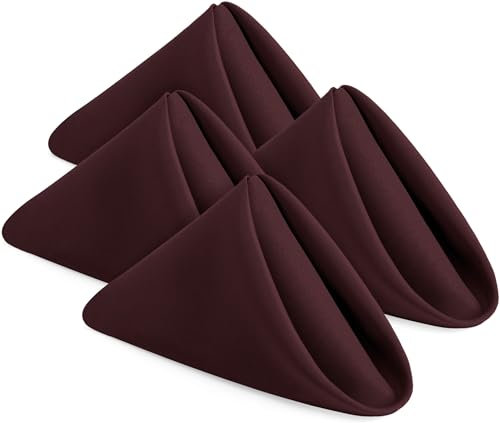 Utopia Home Stoffservietten, 45,7 x 45,7 cm, 100 % Polyester, gesäumte Kanten, waschbar und wiederverwendbar, ideal für Partys, Hochzeiten und Abendessen, Burgunderrot, 24 Stück