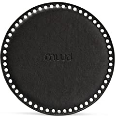 muud Duff runder Taschenboden aus Leder Black