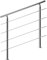 CAVATINY Corrimano in acciaio inox, ringhiera per scale, parapetto, balcone con 4 barre trasversali, per interni ed esterni, ringhiera per scale in acciaio inox (160 cm, 4 barre trasversali)