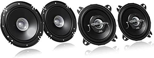 JVC Altavoces Coche CS-J610X (2.0, 300 W, 165 MM) & JVC CS-J420X - Altavoces coaxiales para Coche (21 W RMS, 45-22000 Hz, 10cm (4'), 2 vías), Negro