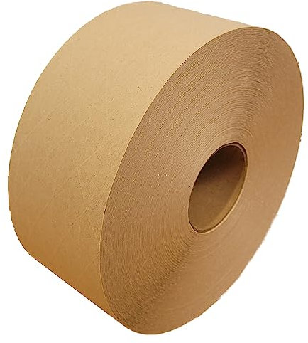 1 Rolle Nassklebeband fadenverstärkt 70 mm x 150 lfm, Papierklebeband für umweltgerechtes Verpacken, Paketbänder, Kraftpapier, extrem belastbar, nassklebend, recyclingfreundlich, lösungsmittelfrei