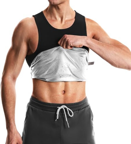 Vigorix Sauna Sweat Vest Workout Tank - Sauna-Weste für Männer, schwitzfödernder Workout-Oberteil