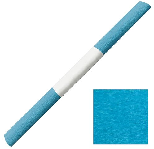 Krepppapier wasserfest 50x250cm - 1 Rolle farbfest Färbt nicht ab bei Kontakt mit Wasser (hellblau)