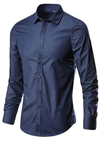 Herren Hemd Unifarben Stretch Langarm Männer Hemden Regular Fit Herrenhemden Freizeithemden Bügelleichtes Businesshemd Anzug Hemd Business, Hochzeit, Freizeit Langarm Hemden Für Männer Langarmhemd