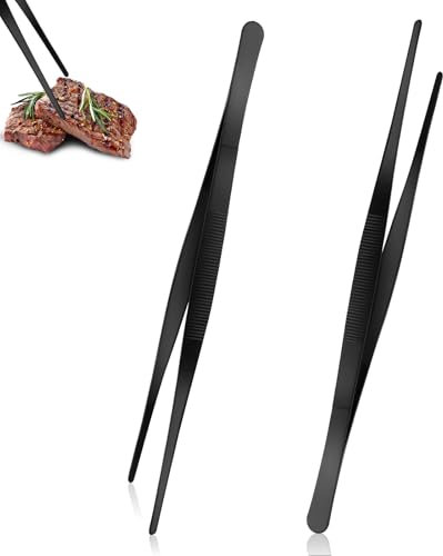 VFANDV Pinze da Cucina, 2 Pezzi Pinzette da Cucina conPunte Seghettate di Precisione 30 cm Pinza Chef Professionali Barbecue Pinzette da Cucina Pinze Chef per Cucin Cucinare Barbecu Bistecche
