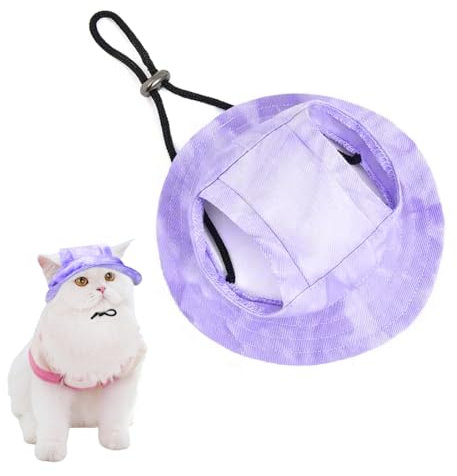 Teegxddy Hundemütze,Hunde Sonnenschutz Mütze Hund,Sonnenschutz Hund,Sonnenhut Für Hunde,Geeignet Für Katzen Und Kleine Bis Mittelgroße Hunde,Lila M