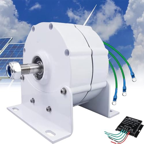 Fablestoryem Generatore a Magneti Permanenti Senza Ingranaggi da 12000W, Generatori di Alternatori CA a Bassa velocità 12V-220V con Utilizzo di Base, per Turbine Eoliche,12V