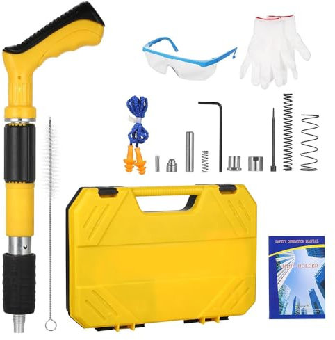 Pistolet à clous en béton, pistolet à clous portable, Pistolet à rivets, double silencieux réglable à 5 vitesses, mini pistolet à rivets manuel, boîte en plastique, usage domestique