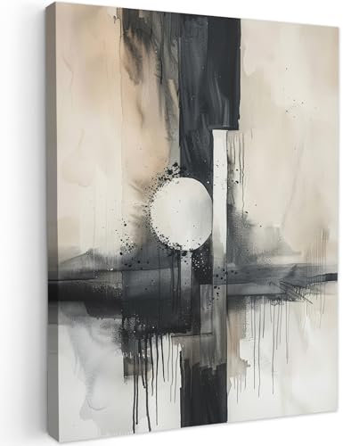 MuchoWow© Wandbilder 50x70 cm Schlafzimmer Home Deko Wohnung Bild Wohnzimmer Fotoleinwand Wand Bilder Leinwand Wall Decor Modern - Kunst - Grau - Industrial - Weiß