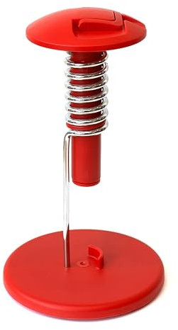 NOUVEAUTÉ: Qwirol - Le porte-rouleau de cuisine, réinventé - noir Système avec frein, adaptable en hauteur, utilisable à une main. Porte essuie tout en trois couleurs. (Rouge)