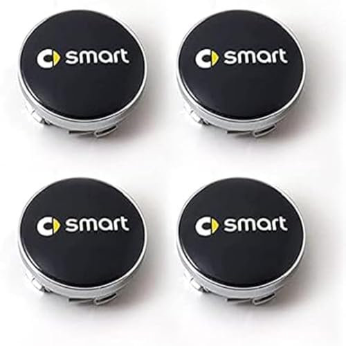 4 Stück Wagen Radnabenkappen für Smart Fortwo Forfour 450 451 454 453 60MM Reifen Felgen Felgendeckel Radkappen Car Hub Centre Caps Wheel Stickers,B
