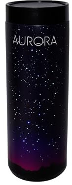 Aurora Thermobecher 500ml - Doppelwandiger Kaffeebecher To Go aus Edelstahl - Hält 6h Heiß/12h Kalt, 100% Auslaufsicher - BPA-Freier, Lebensmittelechter Trinkbecher (Blau/Lila)