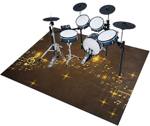 EYKWKB Drum Teppich 120 x 70 cm | Schlagzeug Teppich | Schallschutz | Rutschfest | Profi & Anfänger | Elektrisches Schlagzeug & mehr