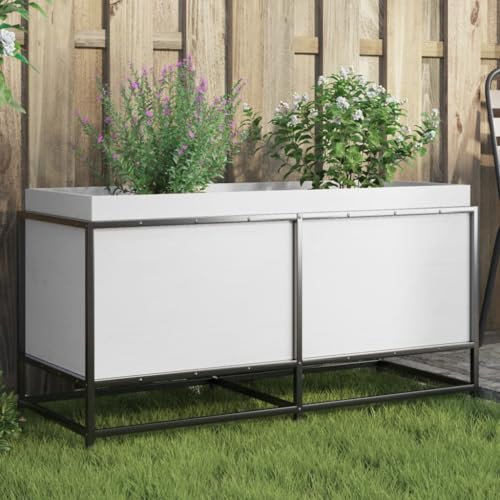 LXYZWRW Furniture Select-Garden Pflanzkübel weiß 100x40x50 cm Massivholz Kiefer