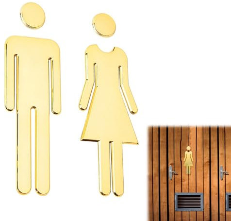 Adhesivo Señales Baño,Signos de Baño Cartel Señal,Signo Placa de Puerta WC,Señalización Aseos,Adhesivo Señales Baño Signo,Adhesiva Signos de Baño Cartel Señal,WC Cartel Señal Hombre y Mujer